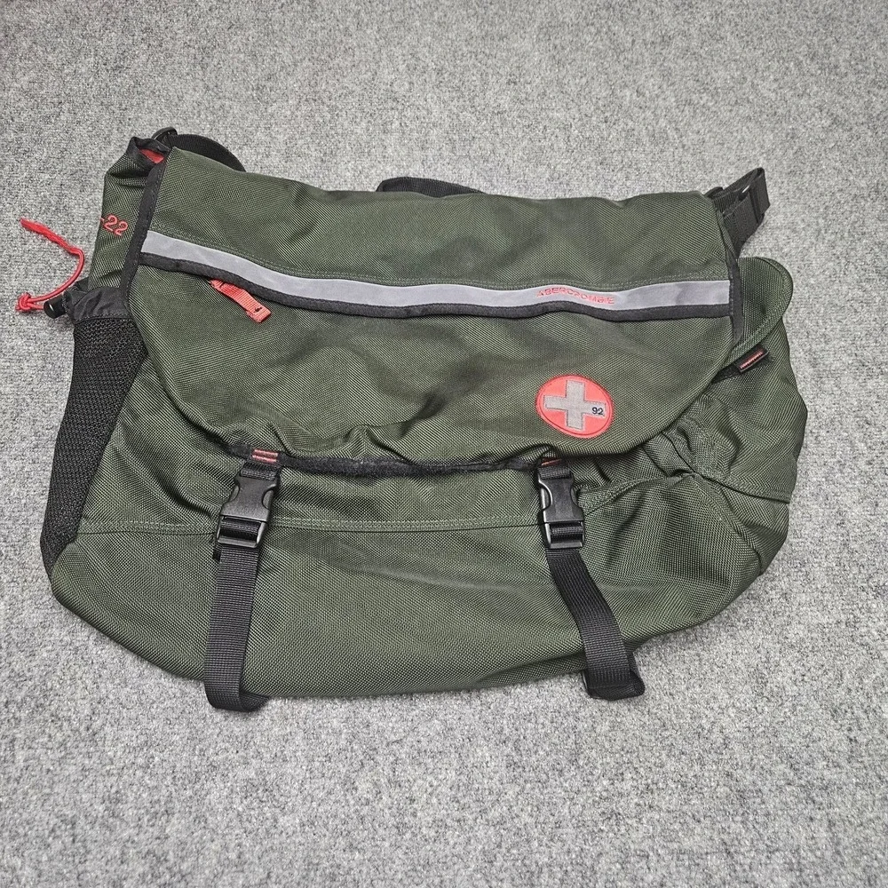 Vintage Abercrombie & Fitch Messenger Bag Green Canvas Y2K Gorpcore Heritage